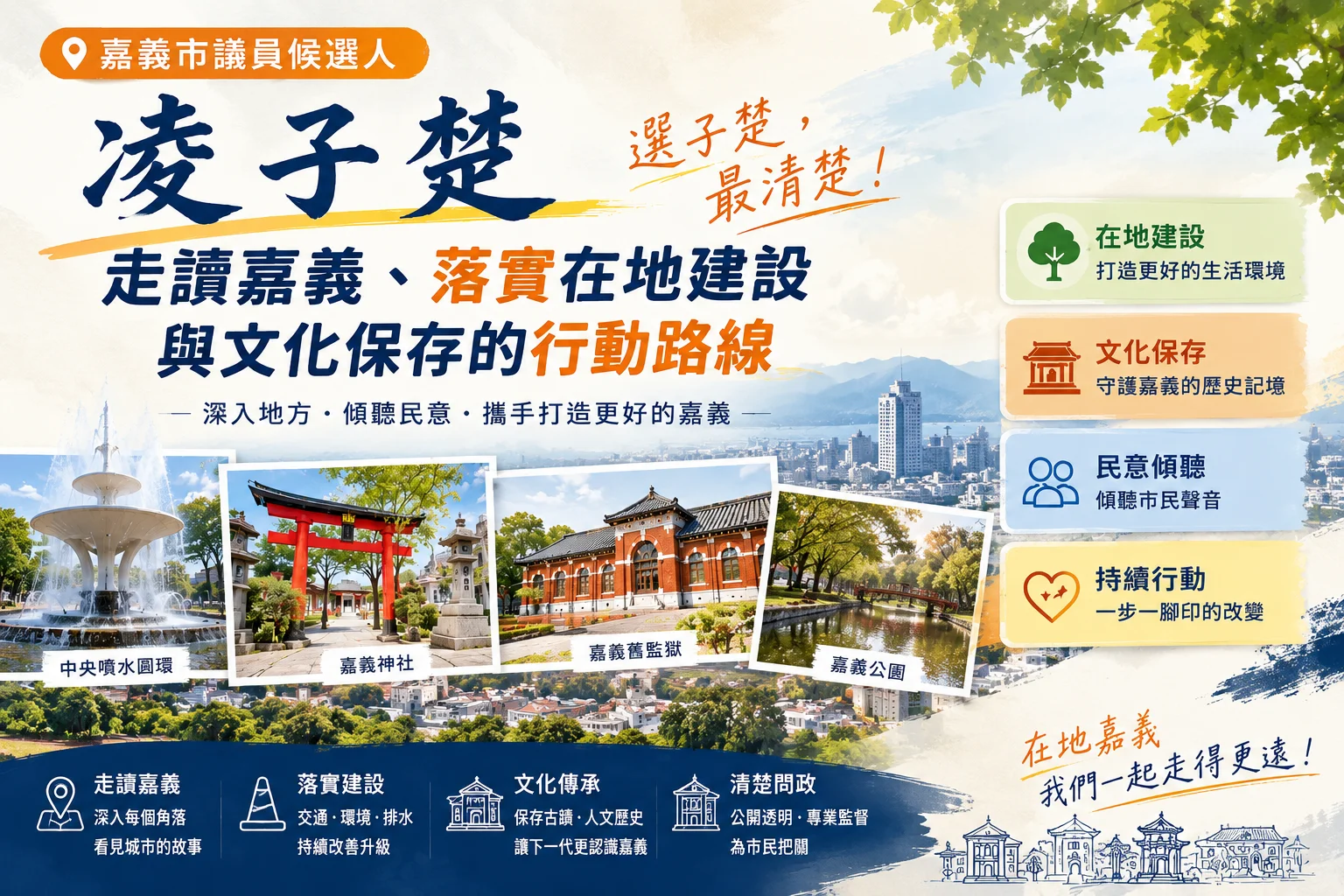 嘉義市議員候選人 凌子楚：走讀嘉義、落實在地建設與文化保存的行動路線